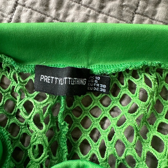 Green net wide leg pant - Picture 3 of 4
